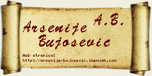 Arsenije Bujošević vizit kartica
